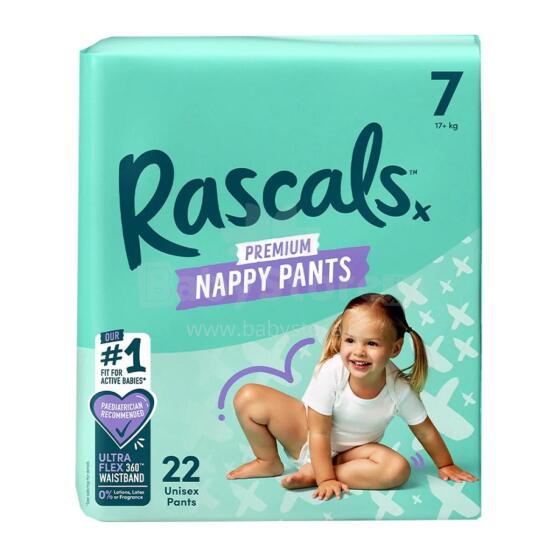 RASCALS autiņbiksītes-biksītes, 7 izmērs, 17 kg+, 22 gab.