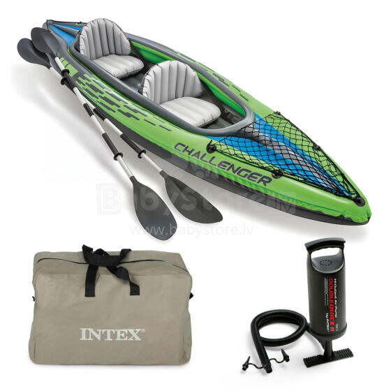 Challenger K2 inflatable kayak for 2 people, oars, pump, cover, INTEX 68306