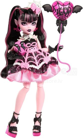 Monster High Scary Sweet Birthday – Draculaura Doll in Pink Party Dress with Accessories