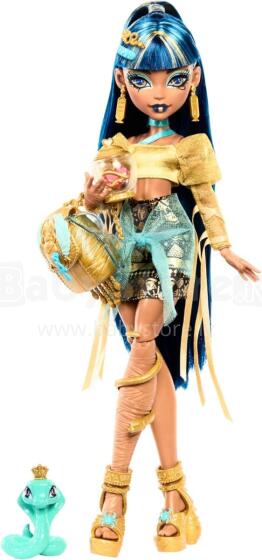 Monster High Cleo De Nile Doll – Royal Gold Outfit with Pet Hissette & Storytelling Accessories