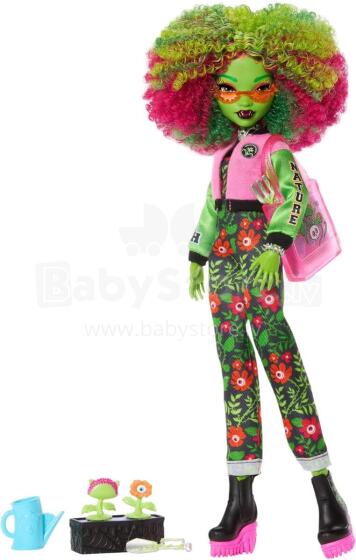 Monster High Fearbook Venus McFlytrap – zemes kluba lelle ar dārzkopības aksesuāriem