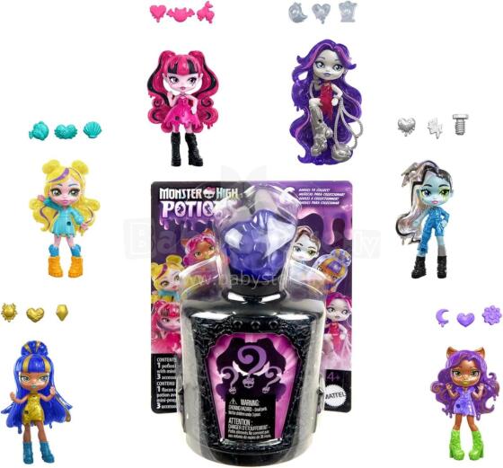 Monster High Magic Potions mini lelles – pārsteiguma pudele ar ūdens burvību