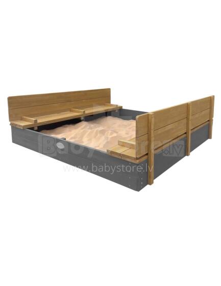 Песочница AXI XXL Ella 150x150 с лавочками серого цвета