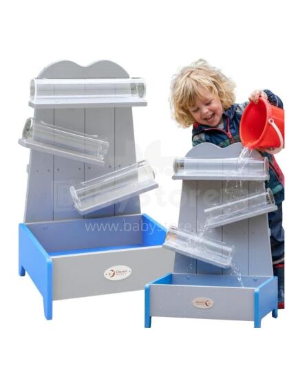 CLASSIC WORLD EDU Wooden Water Cascade Water Track with Pipes and Tank