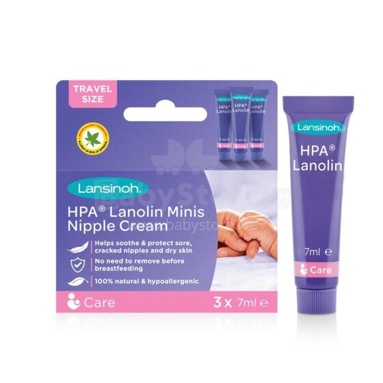 Lansinoh HPA® Lanolin Minis Nipple Cream Art.10234  lanolīna krēms sprauslām,3x7 ml,
