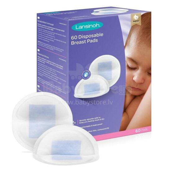 Lansinoh Disposable Breast Pads Art.44265  Одноразовые вкладыши для бюстгальтера , 60 шт.,