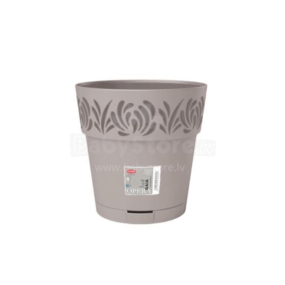Flower pot with tray Gaia &Oslash;25x25cm light gray