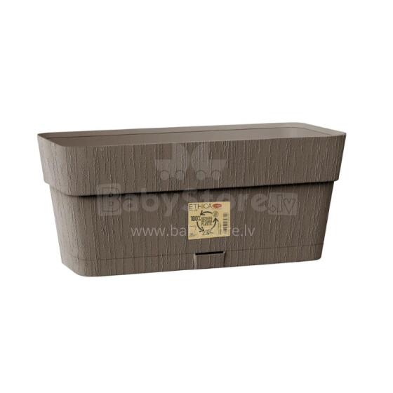 Цветочный ящик с подносом Ethica 30x13x12 см, коричневый
