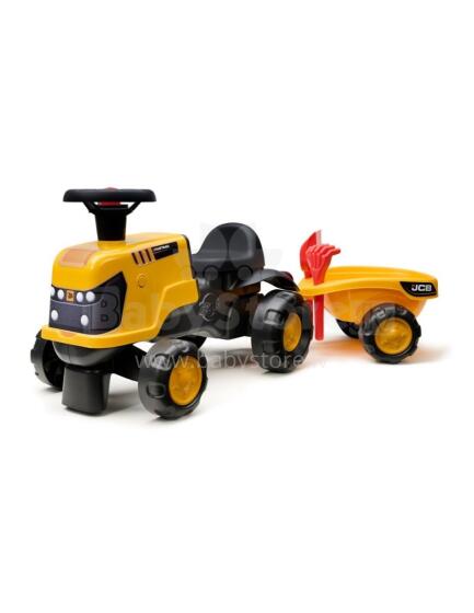 FALK Ride-On Traktors JCB Fastrac ar Piekabi, Špakteļlāpstu un Grābekli 1-3 Gadiem