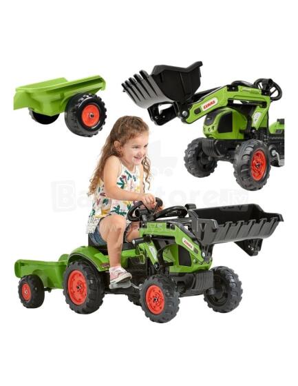 FALK pedāļu traktors ar iekrāvēju un Claas piekabi vecumā no 2 līdz 5 gadiem