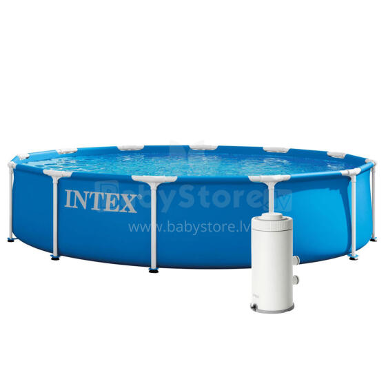Каркасный садовый бассейн круглый 366x76 см с насосом, INTEX 28212ND