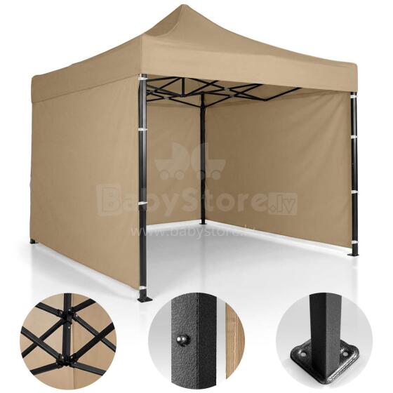 Garden Pavilion 3 Walls 3 x 3m Beige Plonos