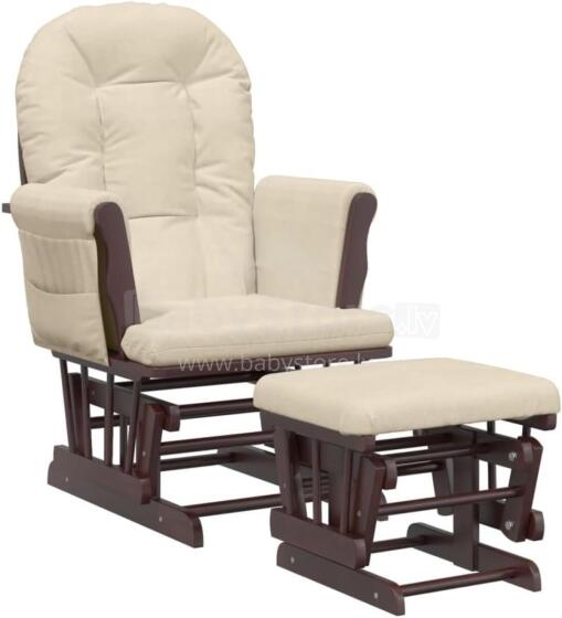 Bebe Basic Rocking Chair with Stool Art.290059 Cream/Brown  Rocking chair for feeding