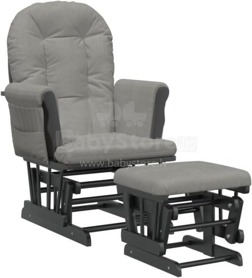 Bebe Basic Rocking Chair with Stool Art.290061 Lihgtgrey  Кресло-качалка для кормления