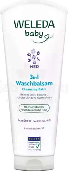 Weleda Washgel Art.9038 Dušas želeja&šampūns, īpaši jutīgai ādai, 3in1, 200ml