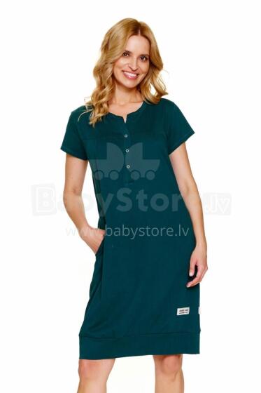 Doctornap  Cotton Night Dress Art.4348 Emerald   Хлопковая ночная рубашка для беременных/кормления