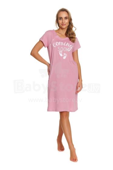 Doctornap  Cotton Night Dress Art.TCB.7459.BLUSH_ROSE.S.01  Kokvilnas naktskrekliņš grūtniecēm/barošanai