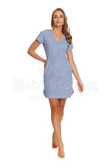 Doctornap  Cotton Night Dress Art.TM.4542.SKY_BLUE.S.01  Kokvilnas naktskrekliņš grūtniecēm/barošanai
