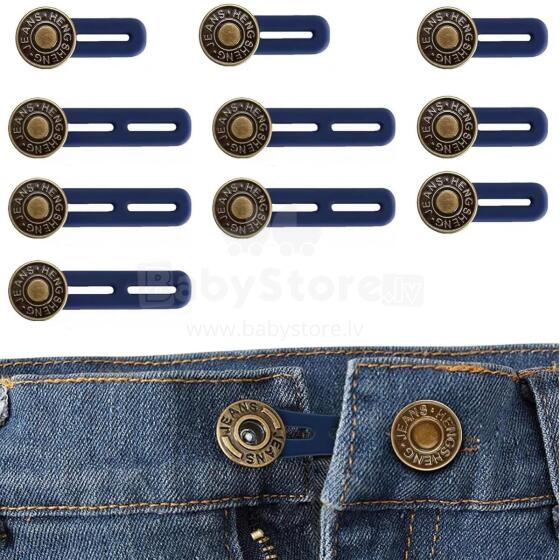 Kidsworld Waist Extender Button Art.290386 10 vidukļa pagarinātāja pogu iepakojums, regulējams bikšu pogu pagarinājums vīriešiem un sievietēm 2 izmēri komplektā