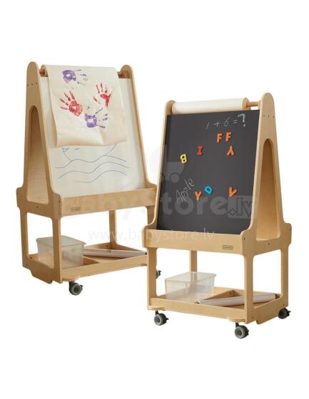 MASTERKIDZ divpusējais tāfeles easels 3-in-1 uz riteņiem