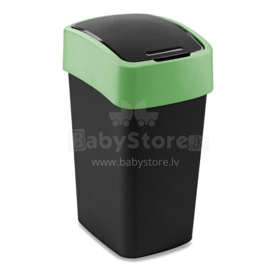 Мусорное ведро Flip Bin 25 л, черно-зеленое