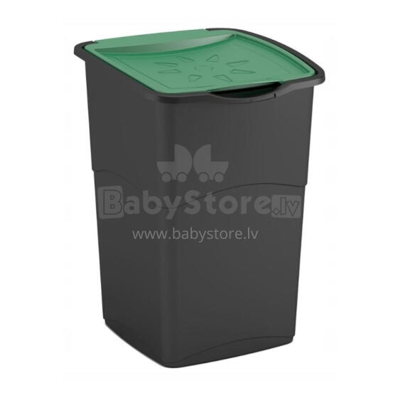 Atkritumu spainis Koral BIn 47L melns/zaļš 