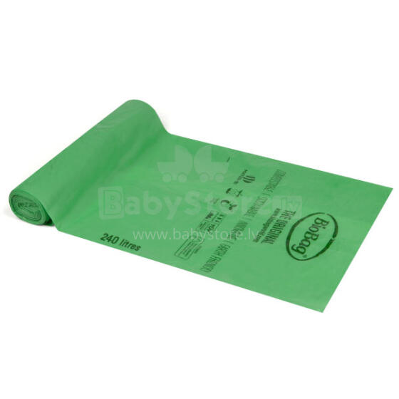Atkritumu maisi kompostējami BioBag 240L (12 gab. rullī) 17mkr. 87x150cm zaļi 