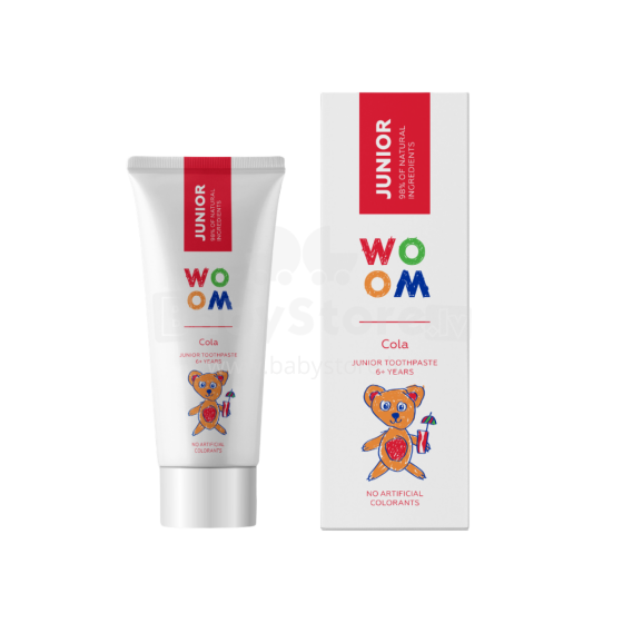 Woom Kids Junior Cola Art.290528 dabīga zobu pasta bērniem vecumā no 6+ gadiem,50ml