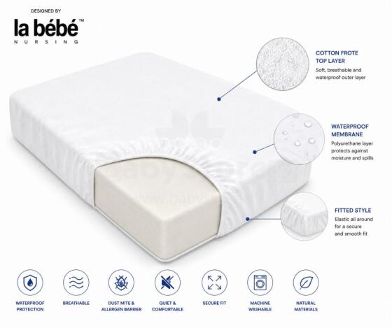 La Bebe™ Waterproof Air Comfort  Mattress Protector Art.290756  Children's protective waterproof mattress cover with cotton covering 120x60 cm
