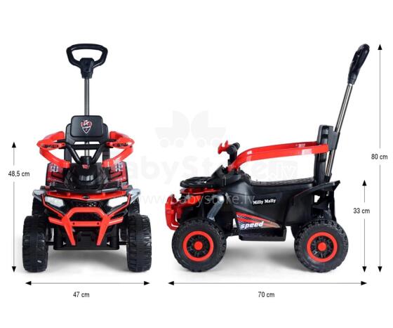 MILLY MALLY 6967 Akumulatora darbināms transportlīdzeklis ATV sarkans