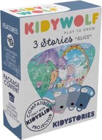 KIDYWOLF story set Alice, 3 stories for KIDYSLIDE projector, KIDYSTORIES-AL