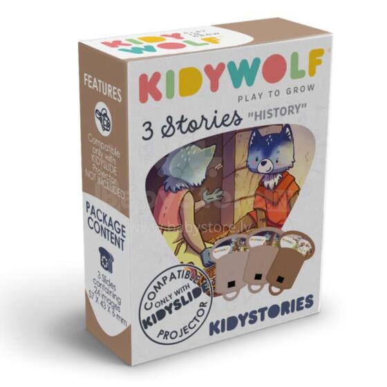 KIDYWOLF stāstu komplekts Ceļojums laikā, 3 stāsti projektoram KIDYSLIDE, KIDYSTORIES-HI