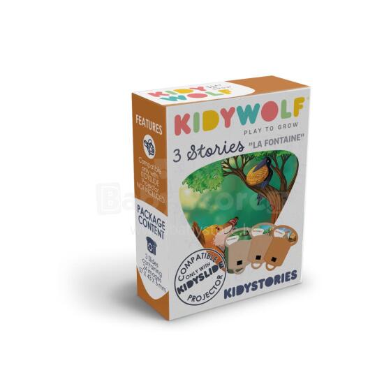 KIDYWOLF stāstu komplekts Lafontēna fabulas, 3 stāsti projektoram KIDYSLIDE, KIDYSTORIES-LA