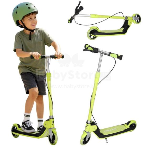 Ikonka Art.KX2778_2 Hulajnoga dla dzieci TRIKE FIX dwukołowa LED składana podwójne hamulce neon zielony