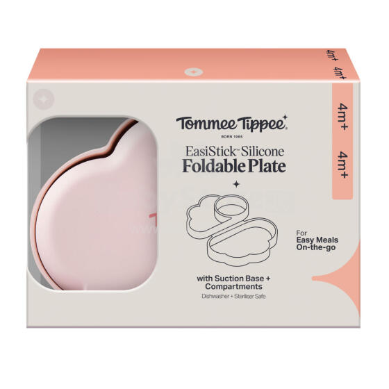 TOMMEE TIPPEE silikona salokāms šķīvis ar piesūcekņa pamatni un nodalījumiem, 448743