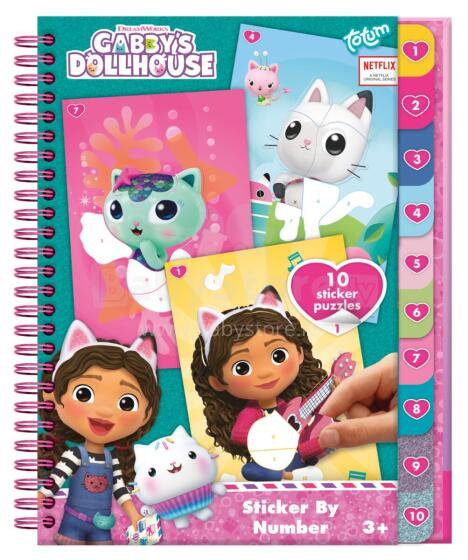 TOTUM GABBY'S DOLLHOUSE radošā uzlīmju grāmata pēc skaitļiem, 421028
