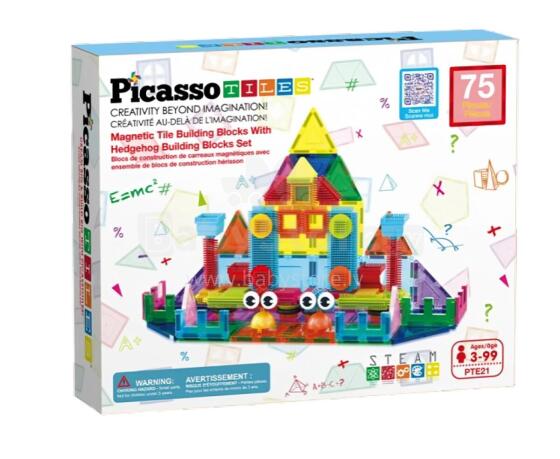 PICASSO TILES Magnētiskais konstruktors būvēšanas bloki 75 detaļas, PTE21