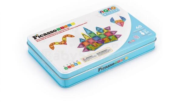 PICASSO TILES Magnētiskais konstruktors ar penāli 40 detaļas, PN010