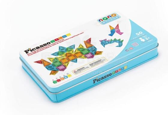 PICASSO TILES Magnētiskais konstruktors ar penāli 50 detaļas, PN020