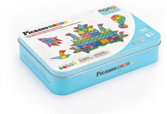 PICASSO TILES Magnētiskais konstruktors ar penāli 100 detaļas, PN04