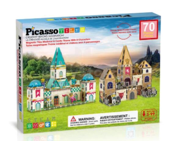 PICASSO TILES Magnētiskais konstruktors Medieval Age komplekts, PTQ01
