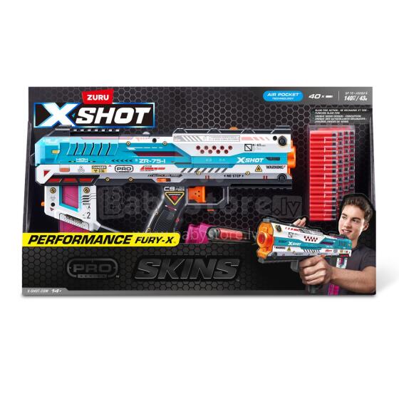 XSHOT Skins Series 1 Pro Fury X toy blaster with 40 darts, 36772