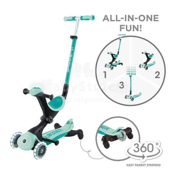 GLOBBER scooter Go Up Deluxe Lights 360°, mint-pistachio, 699-306