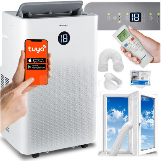 Портативный кондиционер с герметизацией 14000 BTU, осушитель, обогрев, WiFi 37л/24ч Berdsen BD-584