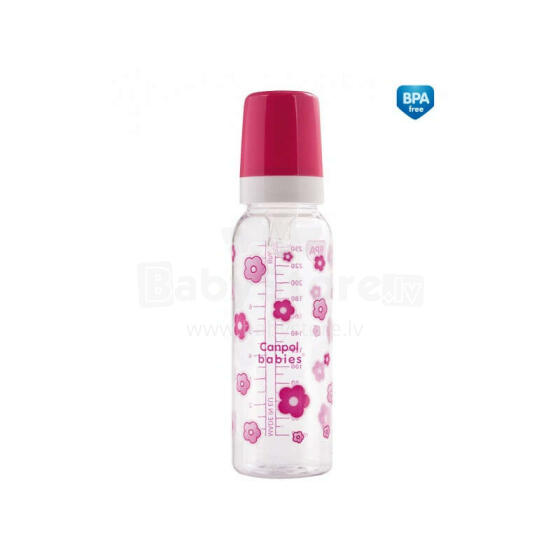 Canpol Babies Art.11/810  Plastmasas pudelīte 250ml ar silikona knupīti no 0+ mēn.
