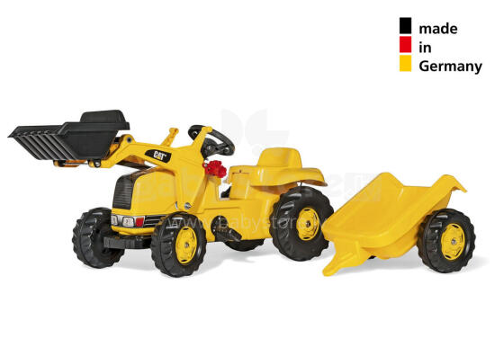 RollyKid CAT traktors, iekrāvējs un piekabe