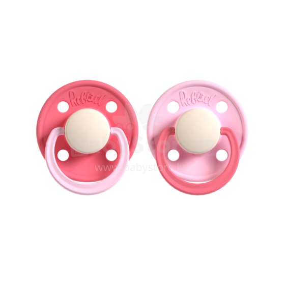 Rebael Round Latex Art.291998 Flamingo  Pacifier (nipple) made of 100% natural rubber 0-6 months (2 pcs.)