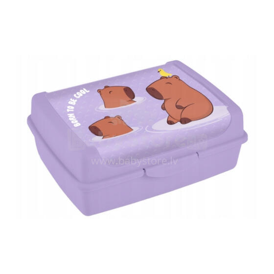 Контейнер для хранения продуктов deco-click-box midi 1L Carla &ldquo;Capybara&rdquo; 17x13x7 см, нежно-фиолетовый.