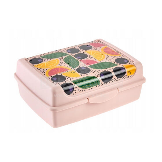 Pārtikas uzglabāšanas trauks deco-click-box midi 1L Carla &ldquo;Fruits&rdquo; 17x13x7cm rozā 