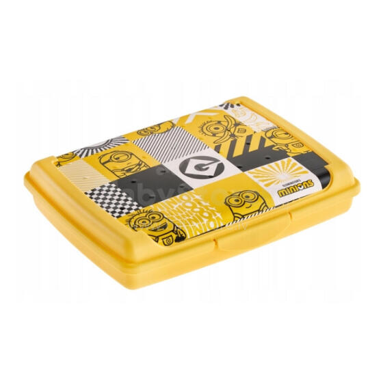 Food storage container deco-click-box mini 0.5L Carla &amp;quot;Minions Mosaic&amp;quot; 17x13x3.5cm yellow